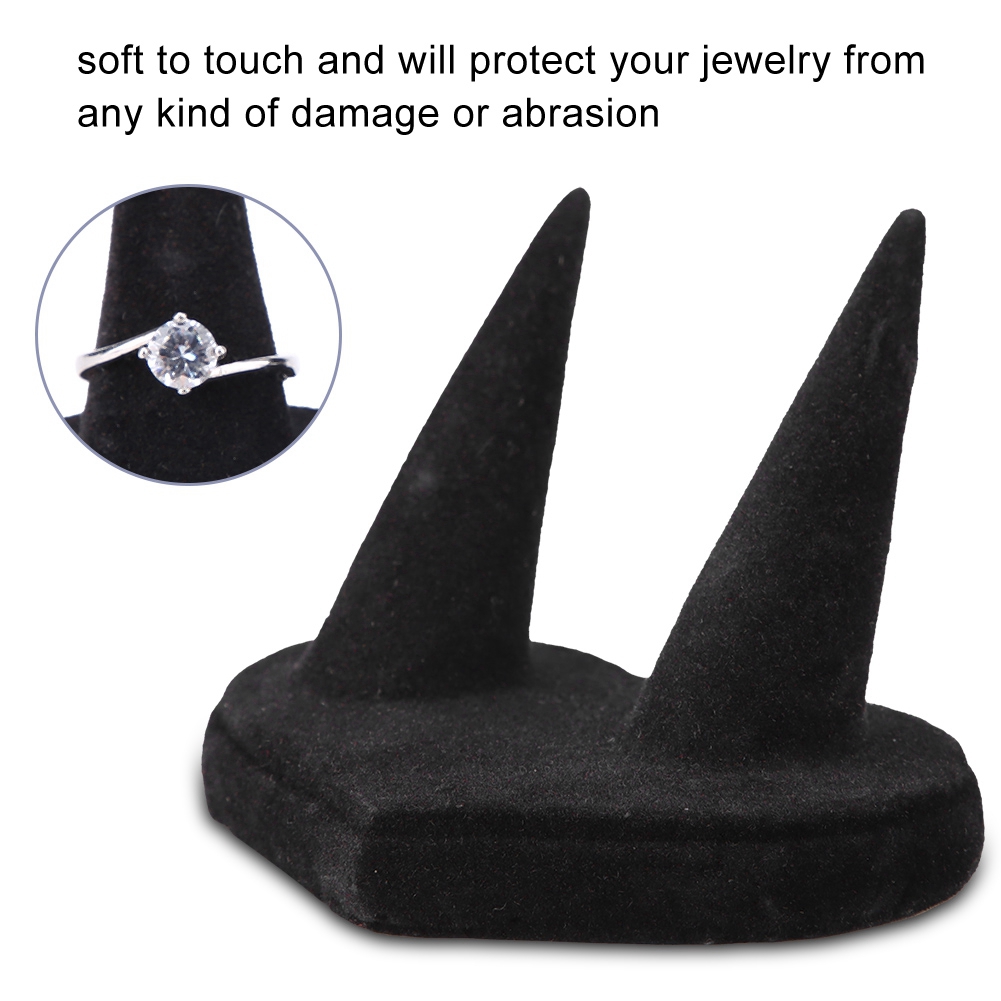Black Velet Finger Display Ring Holder Showcase Stand Jewelry Rings Organi KRI✈️