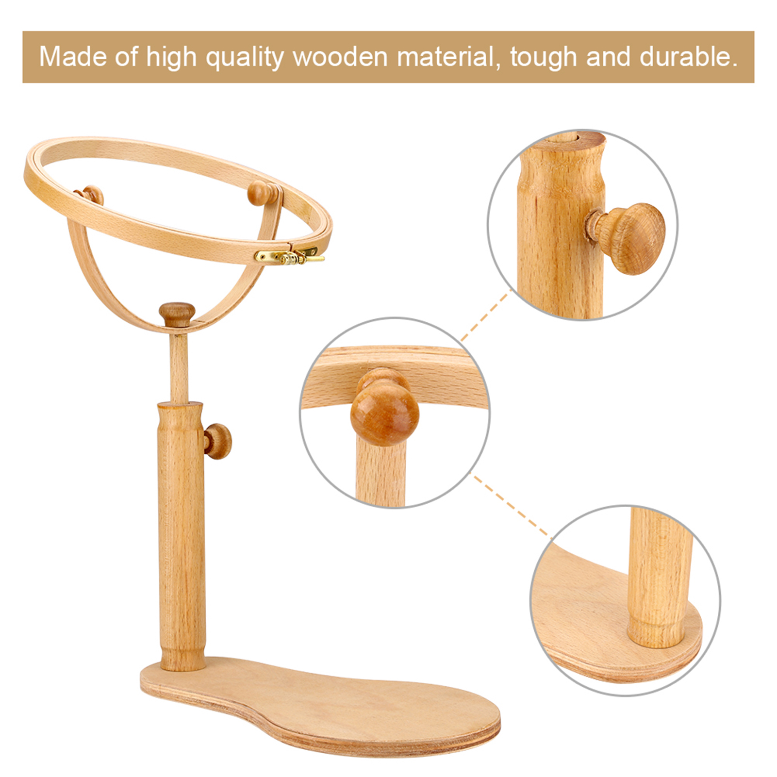 Embroidery Stand Hoop Wood Embroidery & Cross Stitch Hoop Ring Frame Adjus KRI✈️