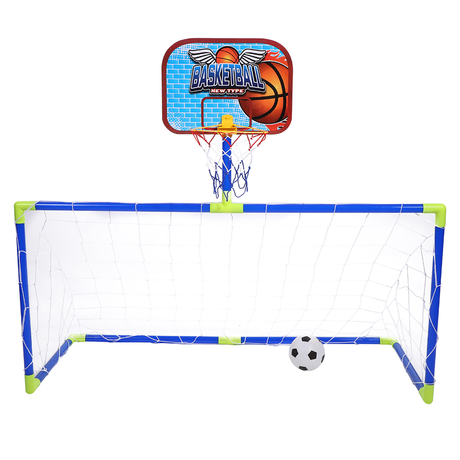 Indoor Outdoor Mini Basketball Soccer System Backboard Football Guard Ball KRI✈️