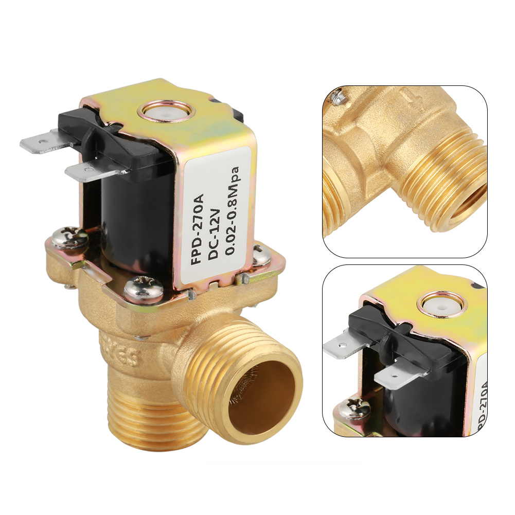 DC 12V DN15 G1/2 Brass Electric Solenoid Valve Normally Closed Water Inlet KRI✈️