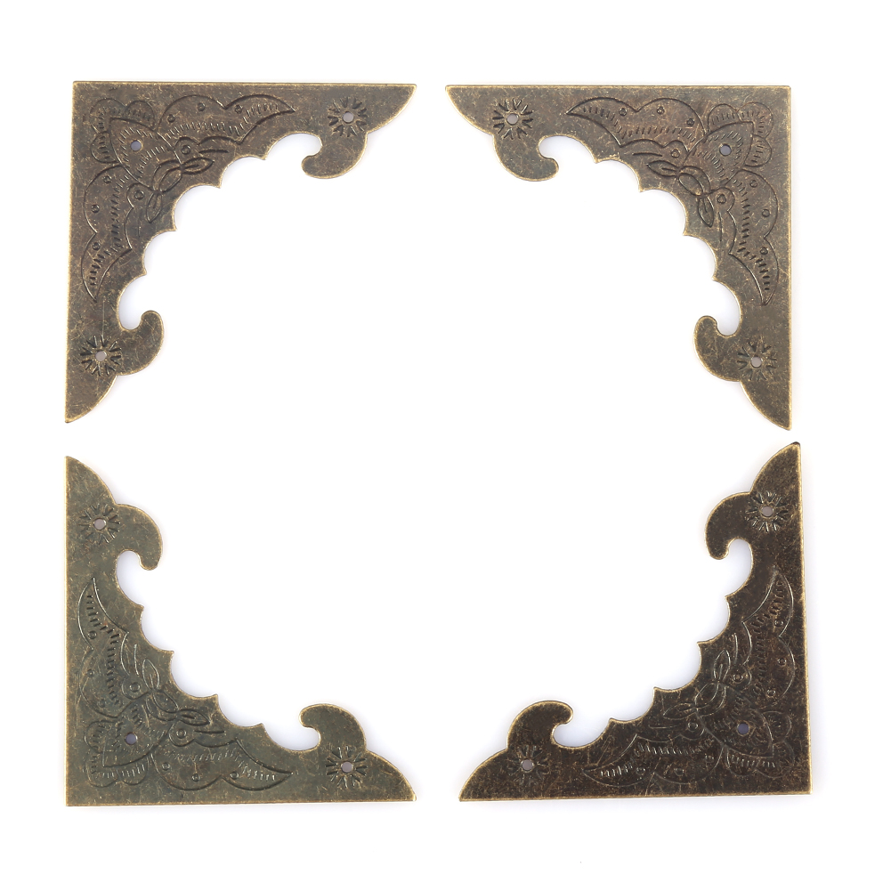 12pcs Wood Box Jewelry Gift Case Bronze Corner Decorative Protectors Edge KRI✈️