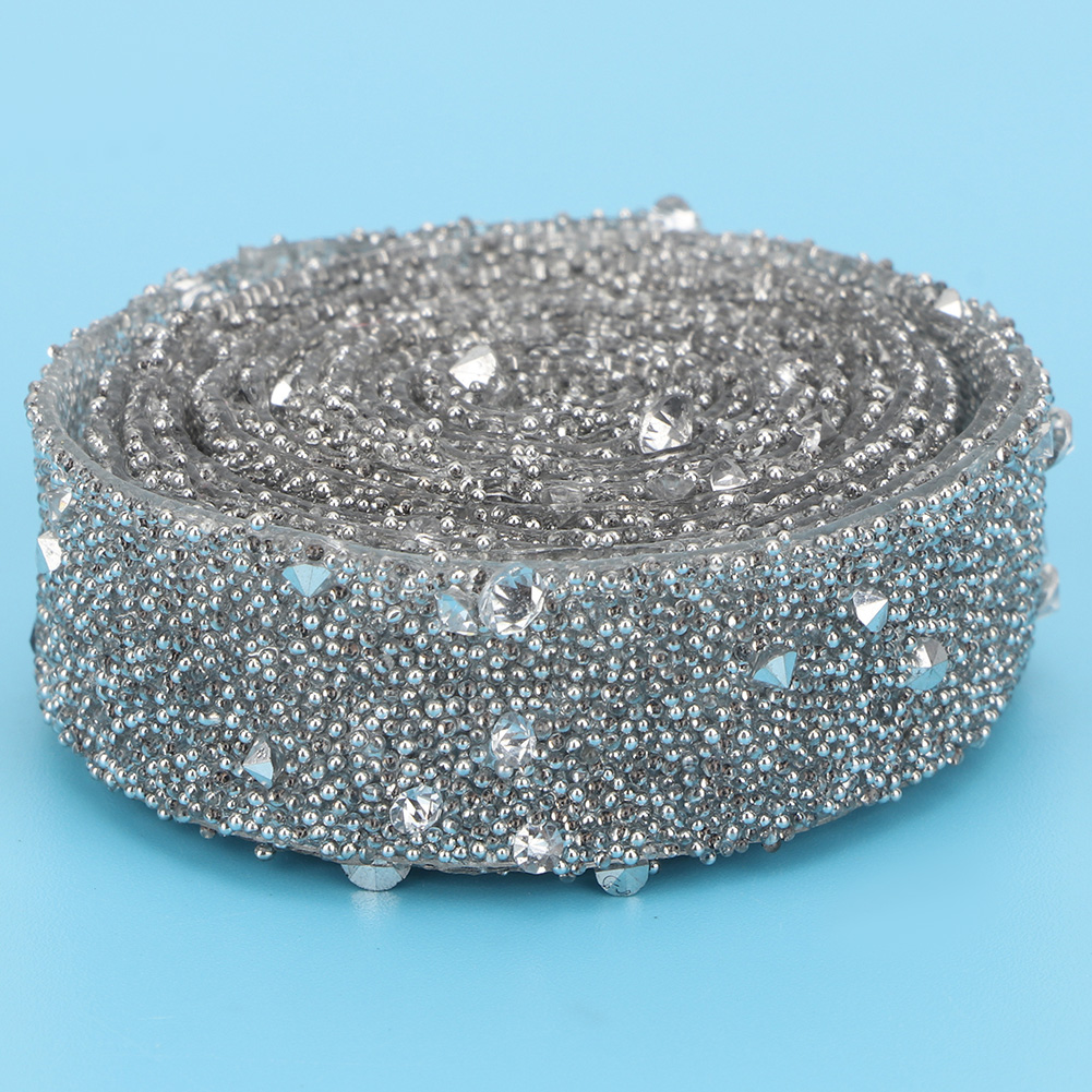 1 Yard Delicate Shiny Crystal Sequins Beaded Crystal Ribbon Trim DIY Craft KRI✈️