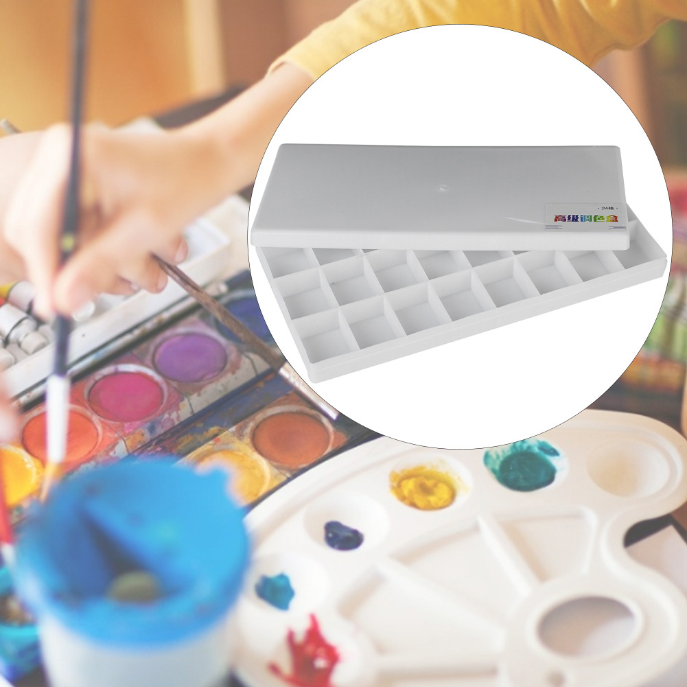 Square Pigment Paint Box Color Mixing Painting Palette For Watercolor Goua KRI✈️