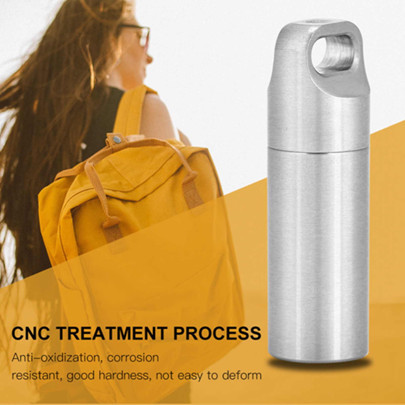 Waterproof Stainless Steel Pill Bottle Medicine Container Holder For Outdo KRI✈️