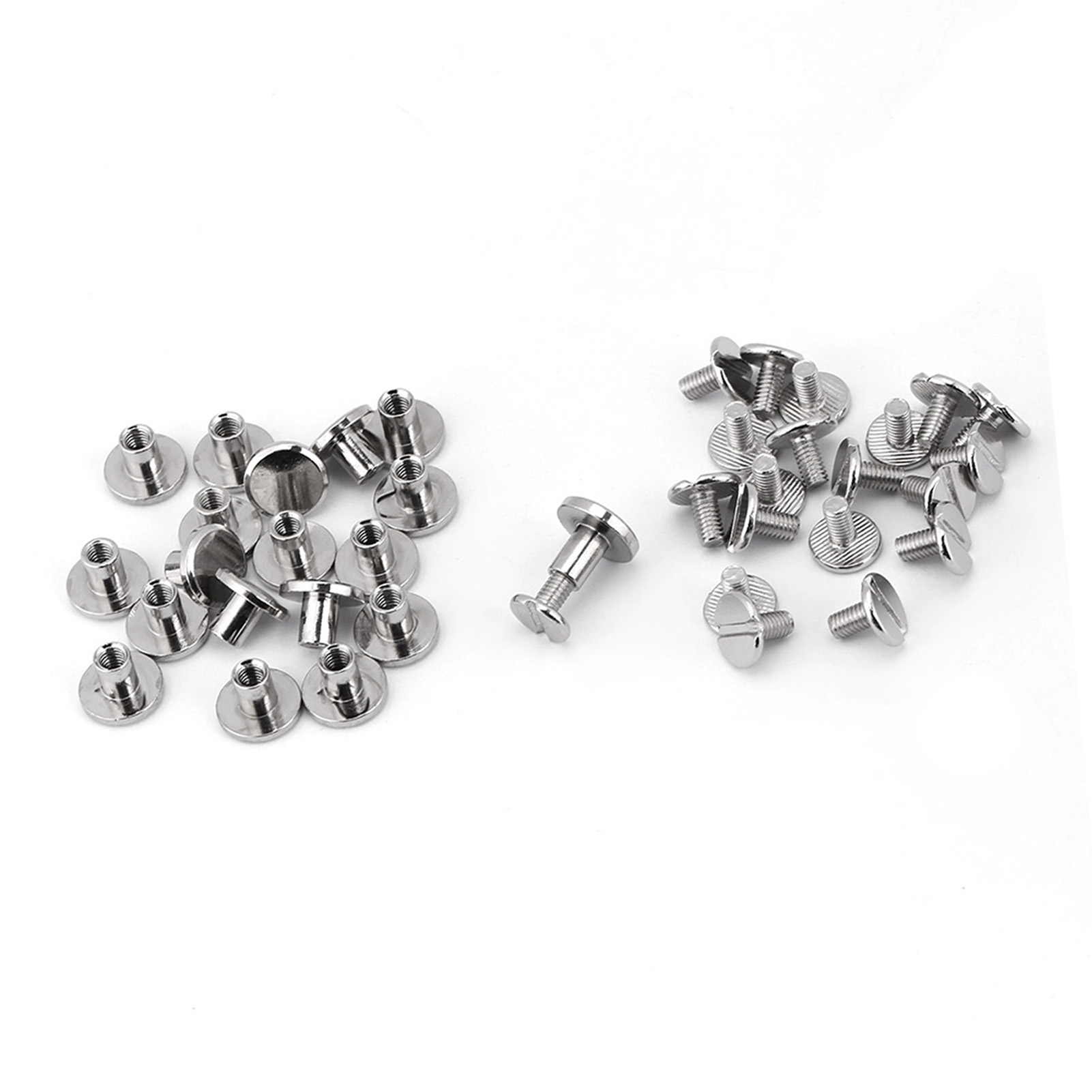20Pcs/set Brass Threaded Flat Head Nut Nail Rivets Screws Leather Craft Re KRI✈️