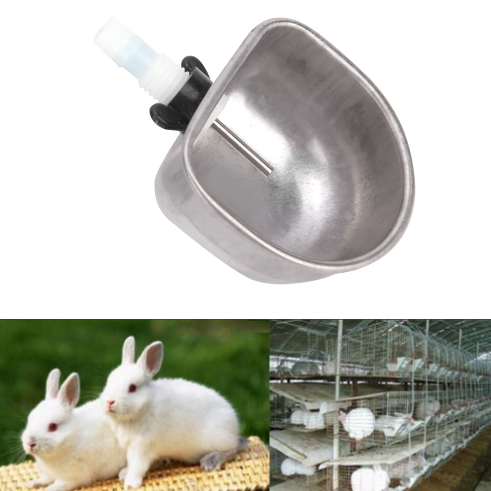 10 Sets Stainless Steel Drinker Drinking Water Bowl Feeding Accesso KRI✈️