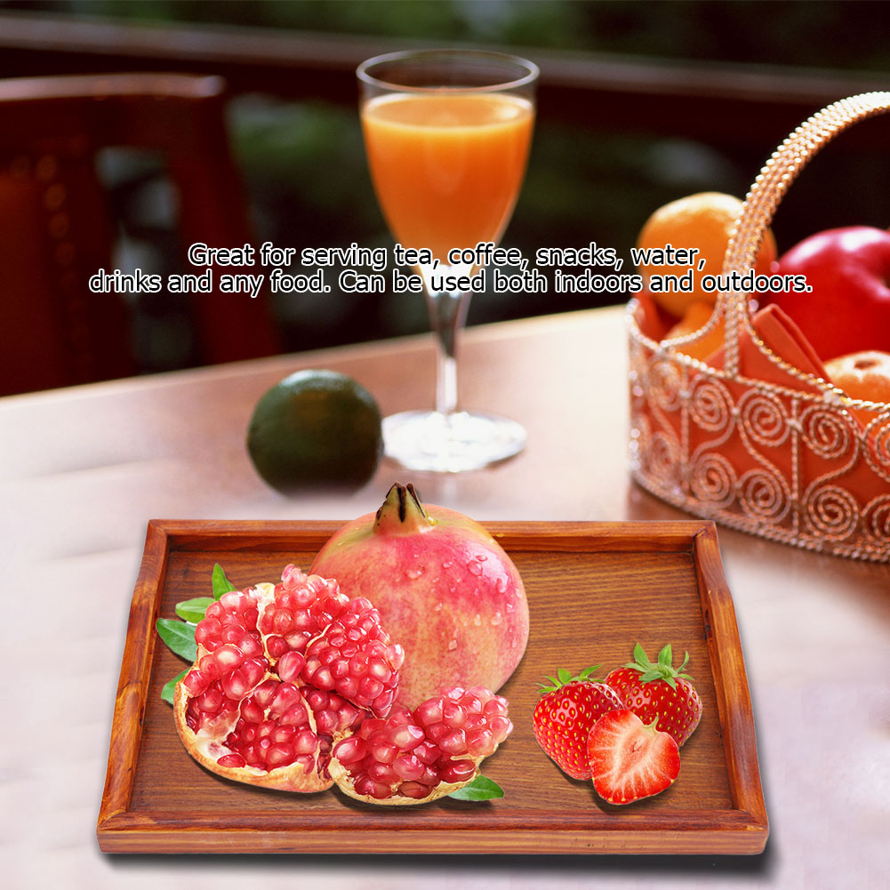 Large Wood Serving Tea Water Drinks Tray Wooden Breakfast Tea Serving Tray KRI✈️