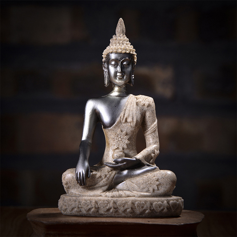Meditating Seated Buddha Statue Carving Figurine Craft For Home Decoration KRI✈️