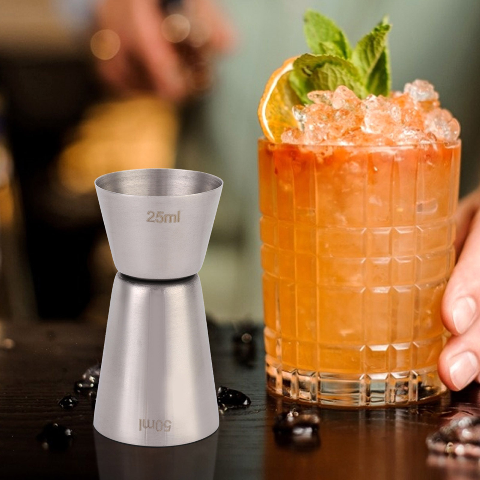 304 Stainless Steel Wine Tool Measuring Cup Double Cocktail Jigger For Bar KRI✈️