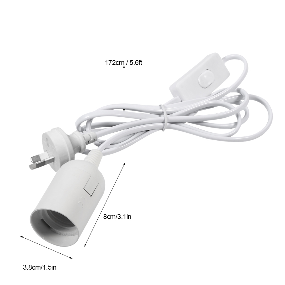 E27 Hanging Pendant Light Fixture Lamp Bulb Socket Holder Cord With Switch KRI✈️