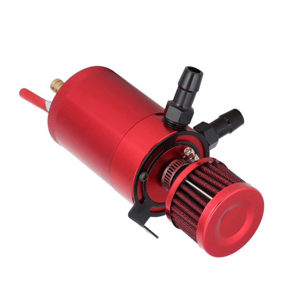 Universal Aluminum Alloy Oil Tank Reservoir Catch Can With 2 Port Accessor KRI✈️