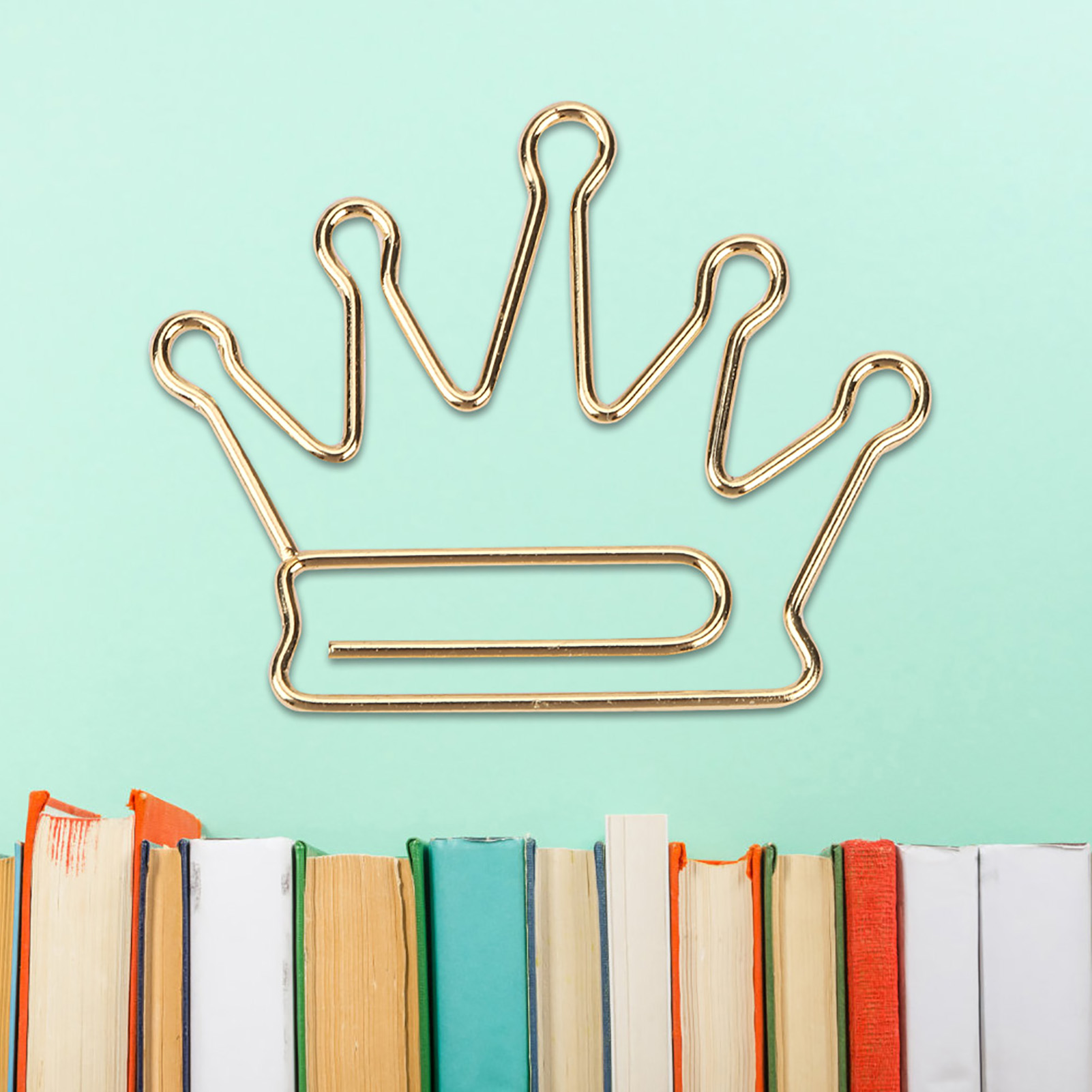 10pcs Crown Shape Paper Clips Bookmark Marking Document Organizing Clip Stati UK