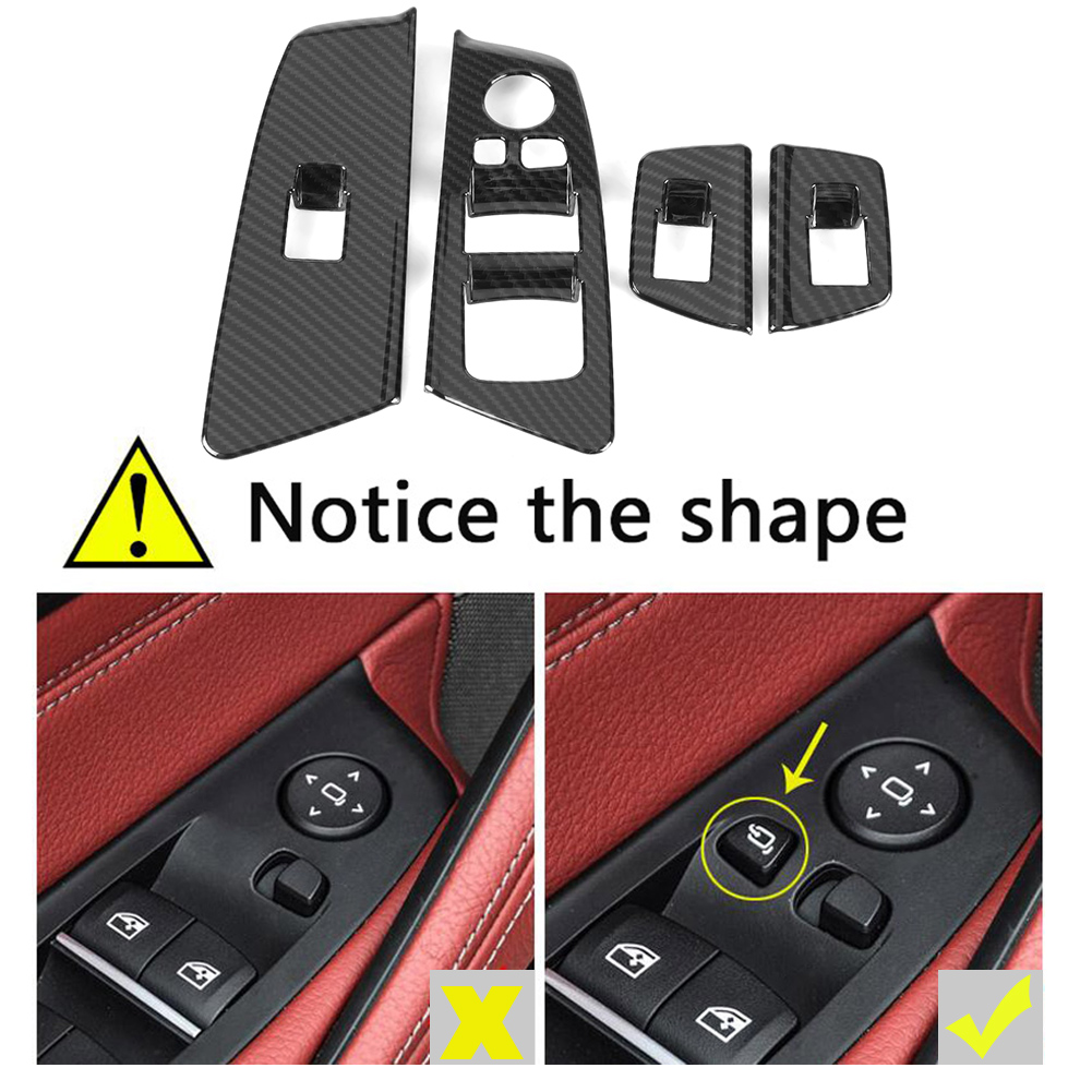 4pcs Car Window Switch Lift Button Frame Cover Trim For 5 Series G30 2 KRI✈️