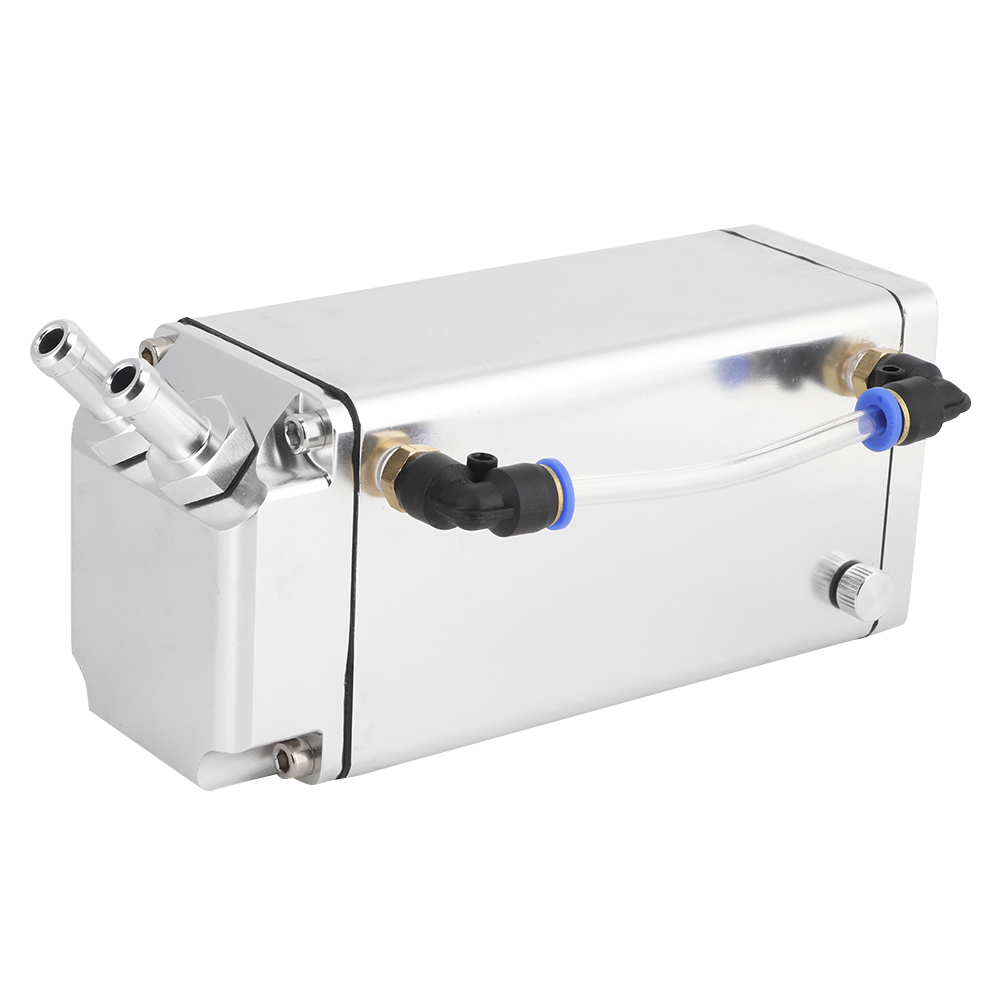 Square Aluminum Racing Oil Catch Tank Breather Can Reservoir Car Modified KRI✈️