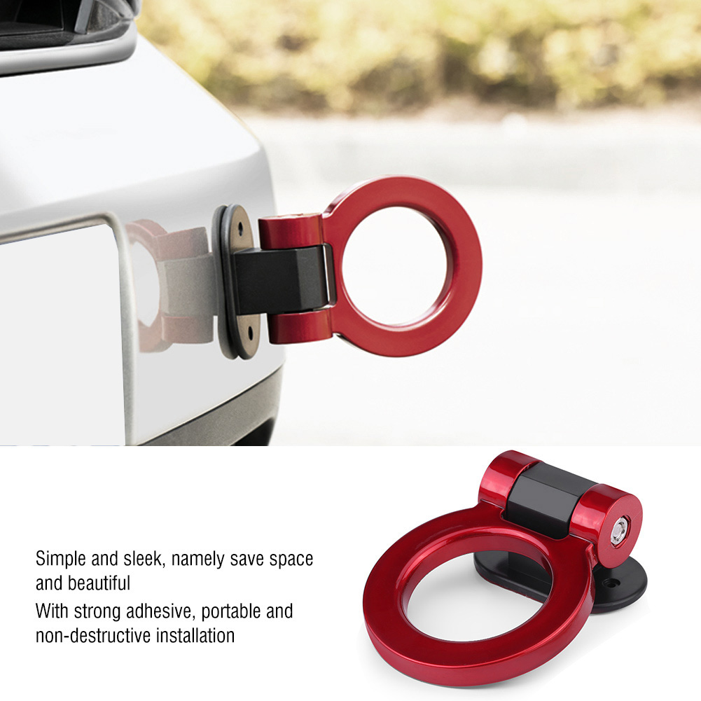 Car Modified Adhesive Traction Round Ring Towing Bars Trailer Hook Decor KRI✈️
