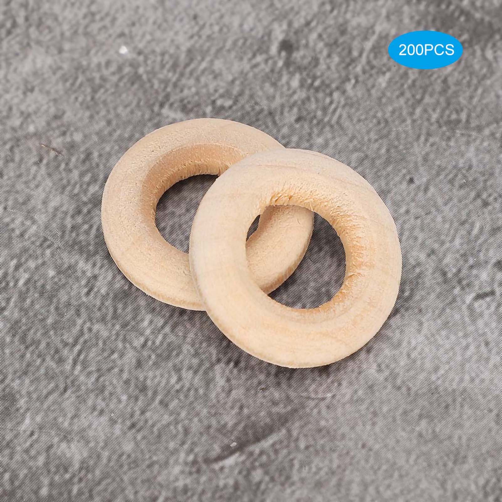 200pcs 20mm Natural Wooden Ring Jewelry Necklace Bracelet DIY Crafts Acces KRI✈️