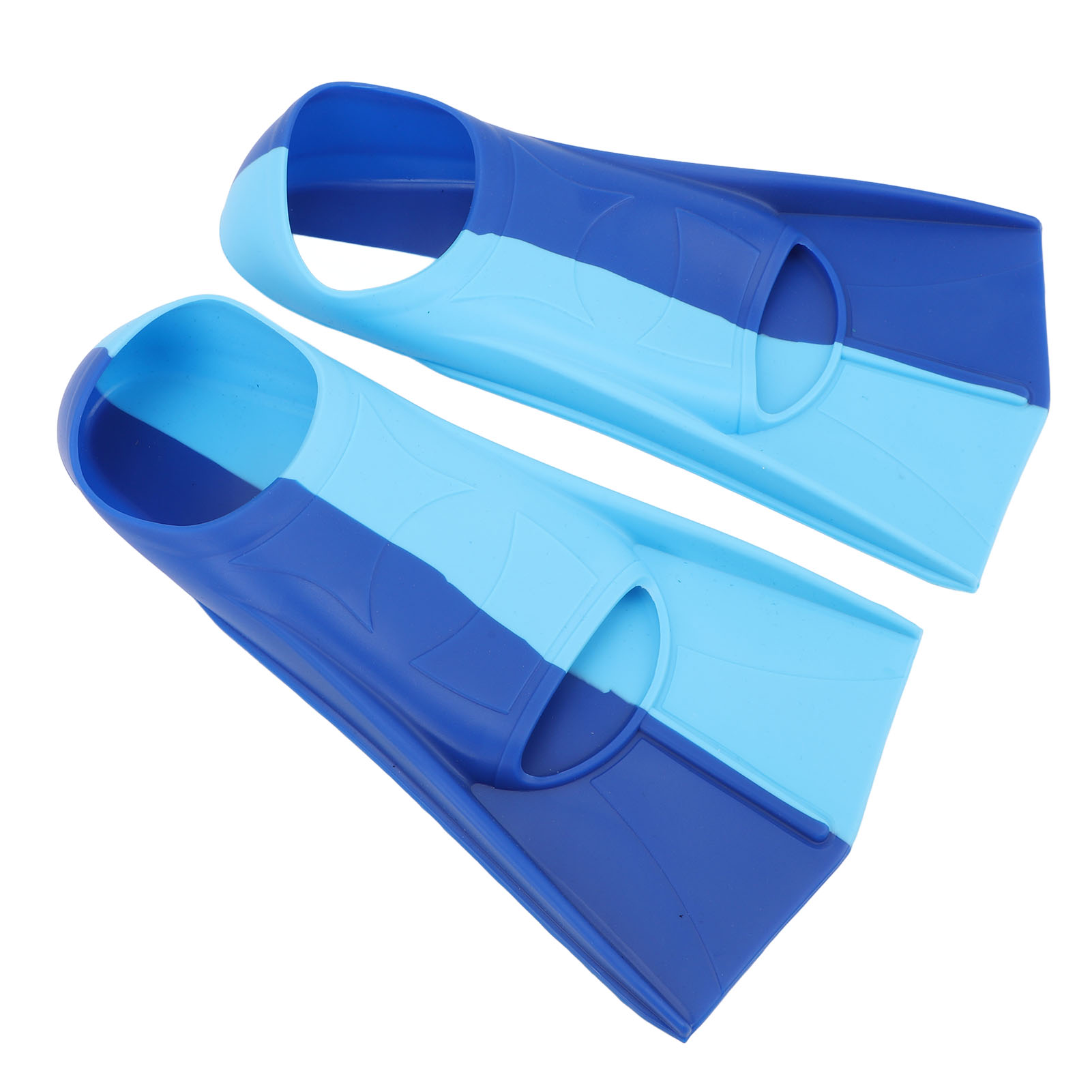 °2pcs Swim Fins 2 Colour Blue Silicone Anti Slip Swimming Flippers For Diving