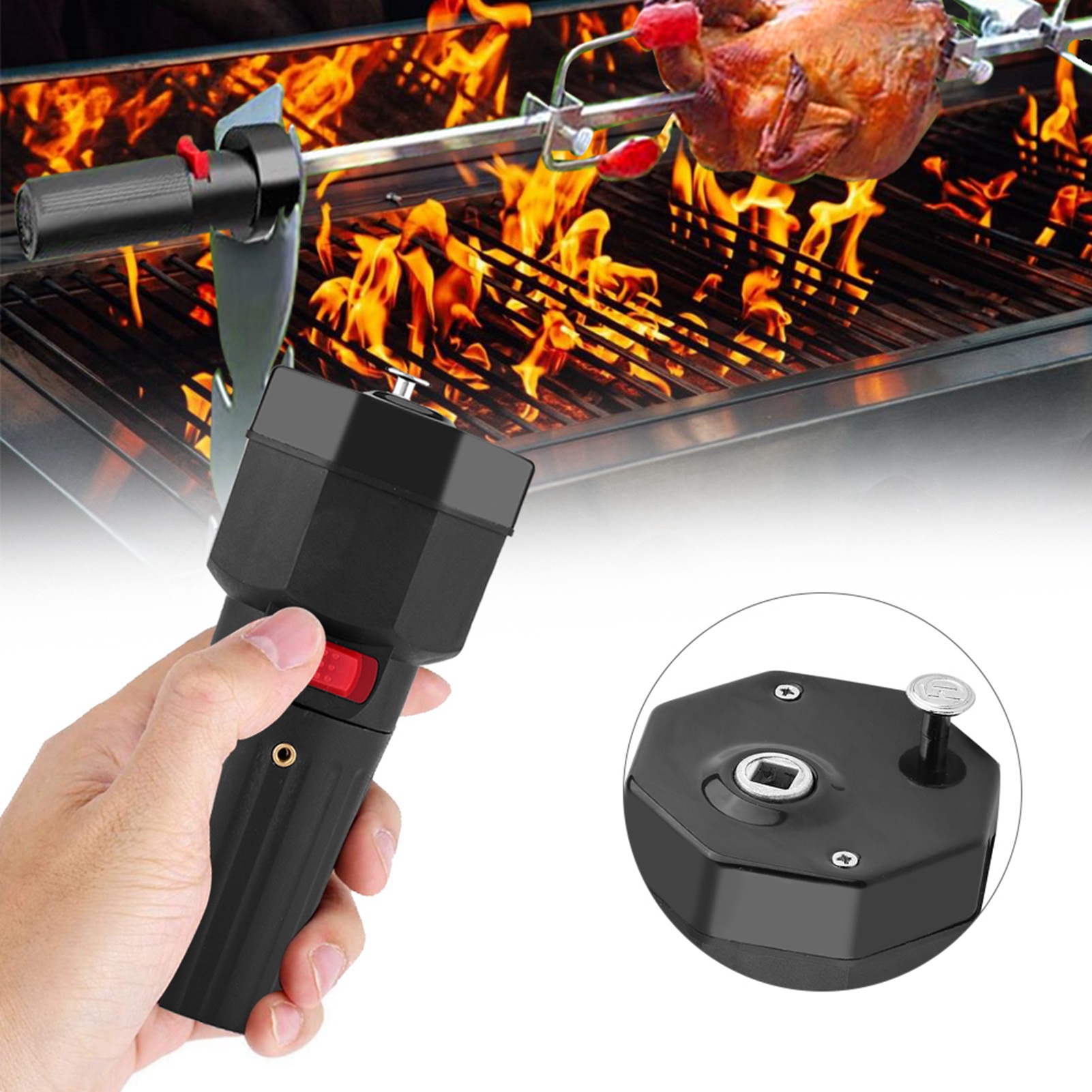 New Barbecue Rotisserie Motor 1.5V Electric BBQ Grill Roast Bracket Accessory