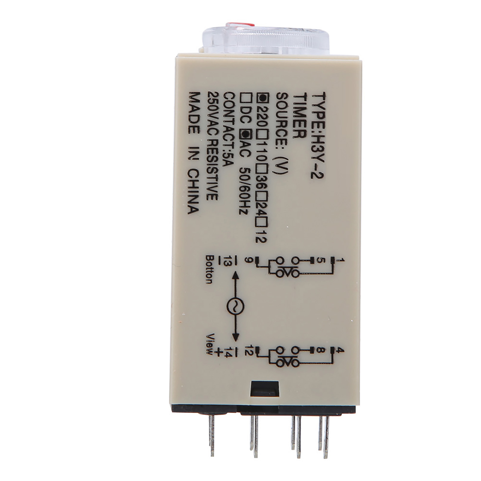 Time Relay 8Pins H3Y-2 Transparent Dial Home Appliances 0-3s 220VAC ❀