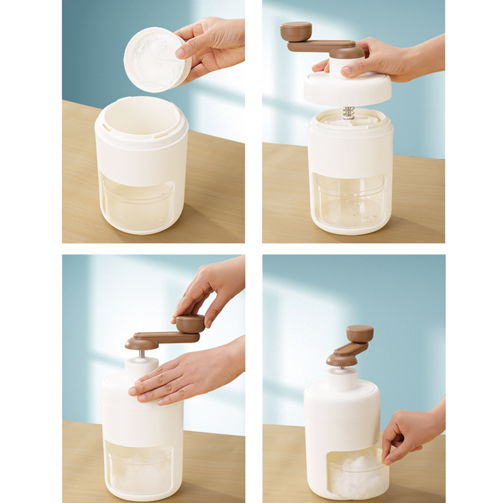 For Hand Crank Ice Crusher Multipurpose Food Grade Mini Snow Cone Machine For