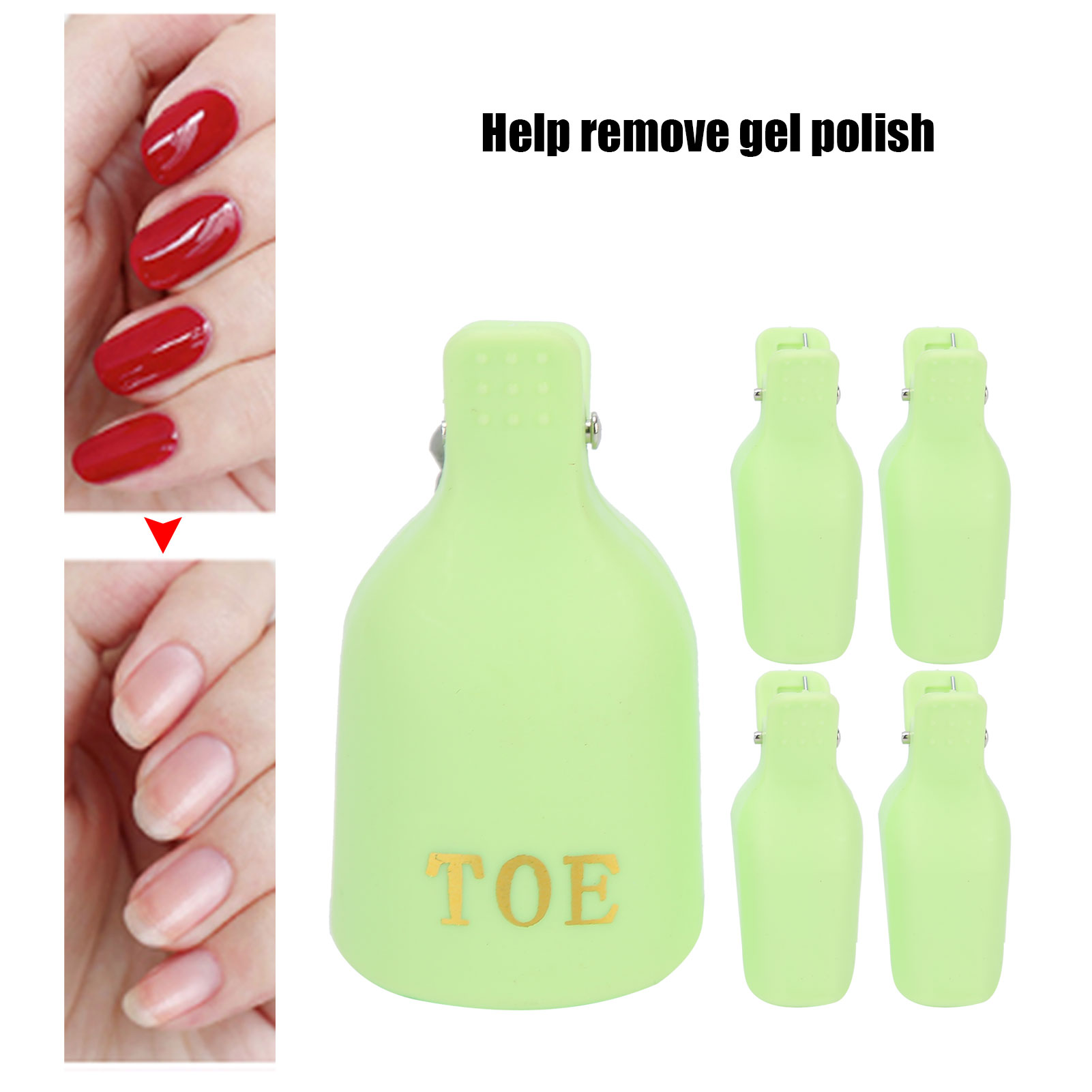 5pcs Gel Polish Remover Clips Home Salon Toenail UV Gel Soak Off Cap Wrap Nai UK