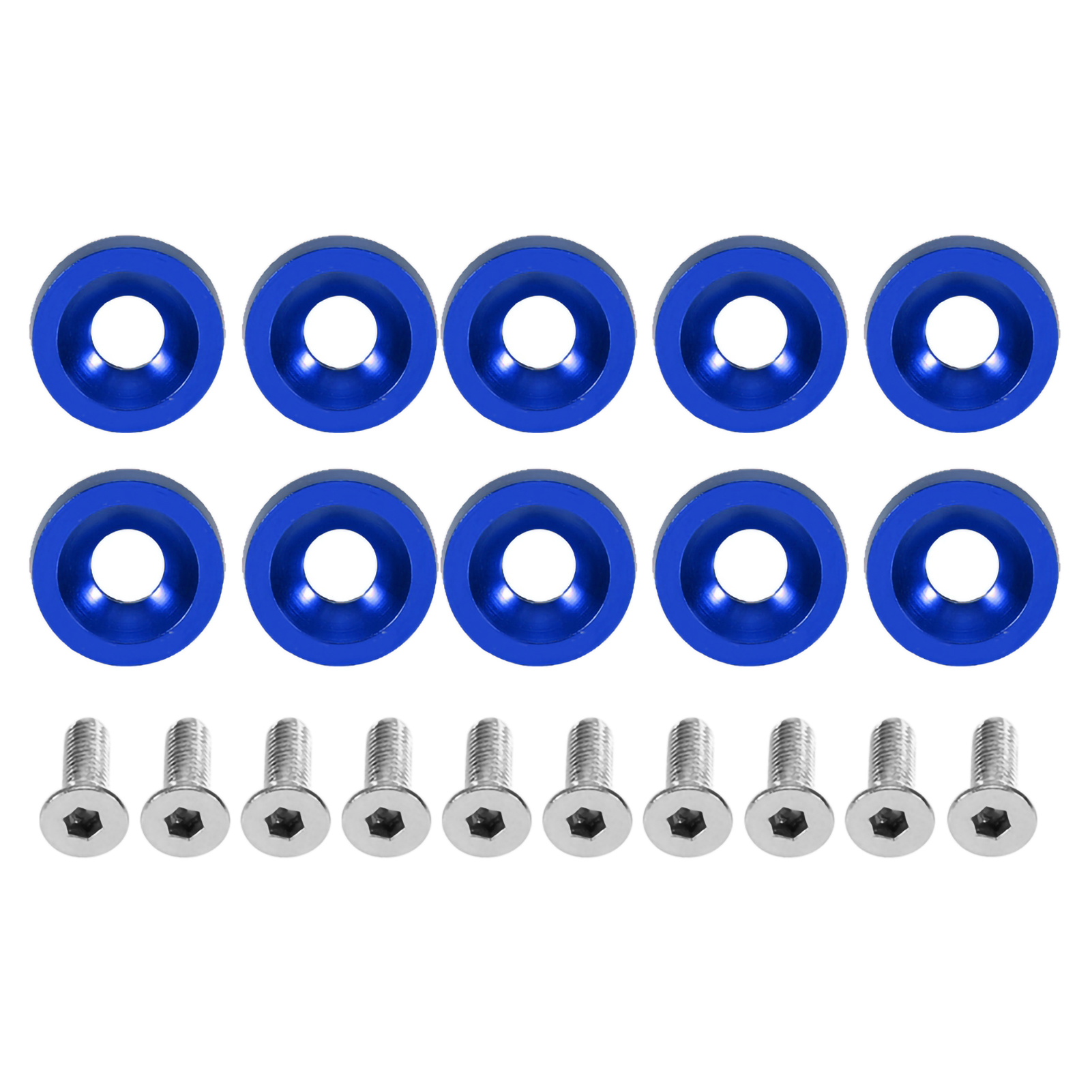 Car Modification M6 Gasket Bolt License Plate Frame Decoration Screw (Blue KRI✈️