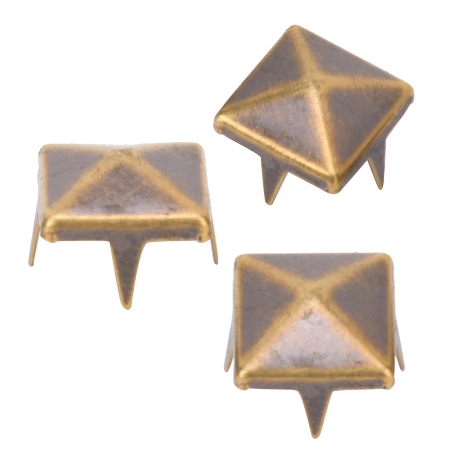 °100 PCS 9MM Brass Copper Square Rivets Apparel Shoes Bag Accessories For