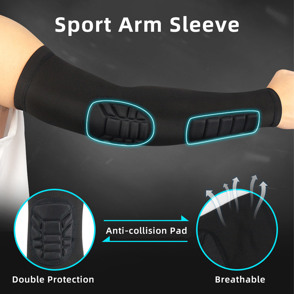°Padded Elbow Forearm Sleeves Compression Arm Protective Sleeve Basketball