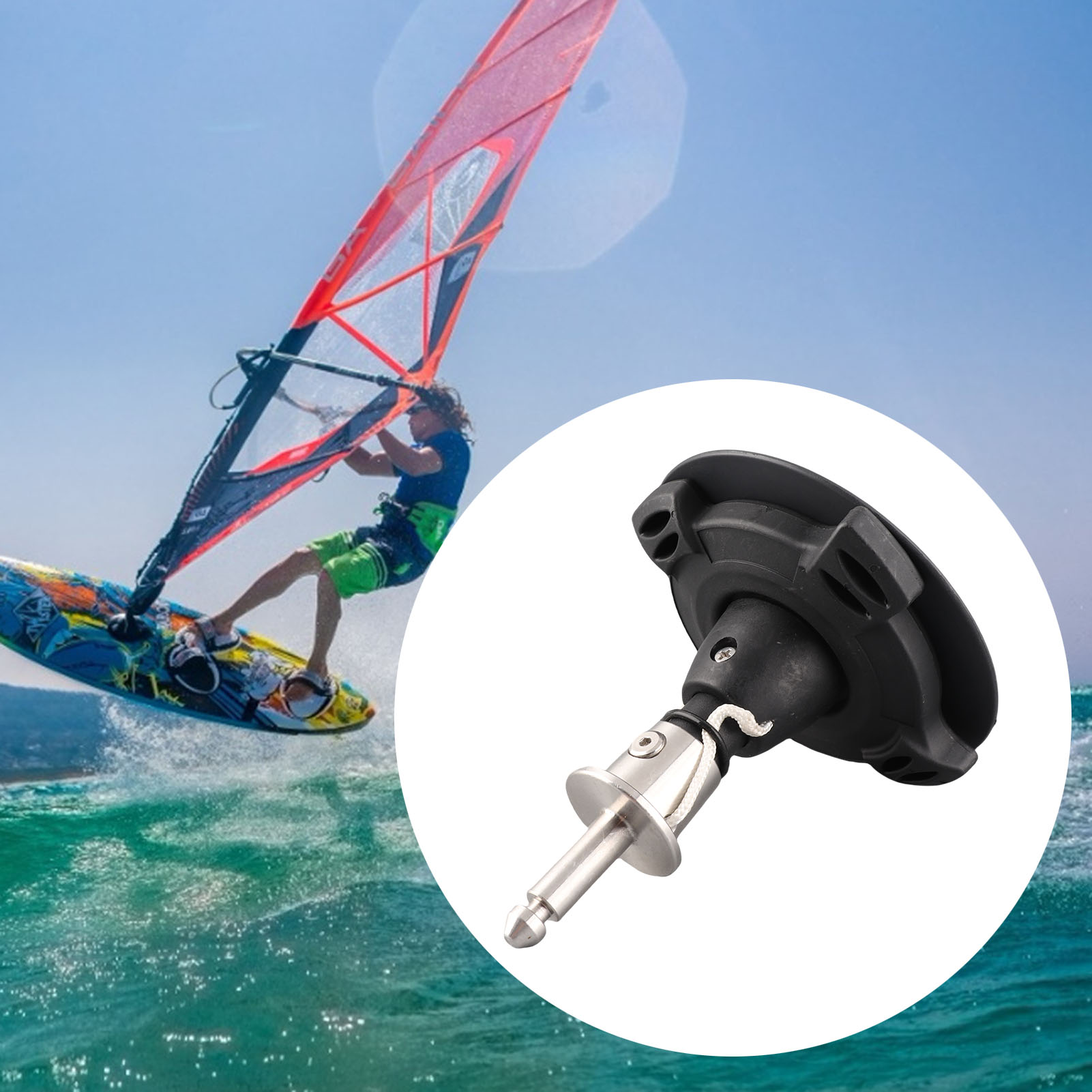 °Windsurfing Mast Base Surfing Tendon Joint Mast Foot Base 360° Universal For