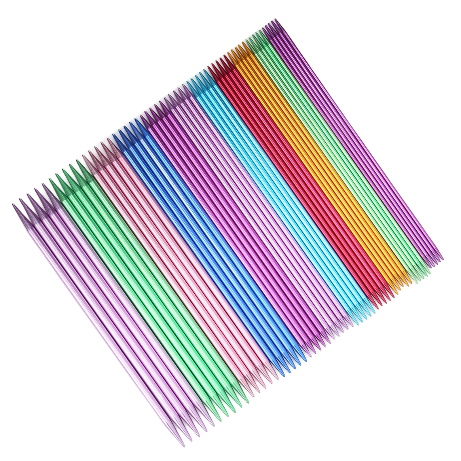 55pcs Knitting Needles Aluminum Material Double Pointed Ergonomic Design 20cm UK