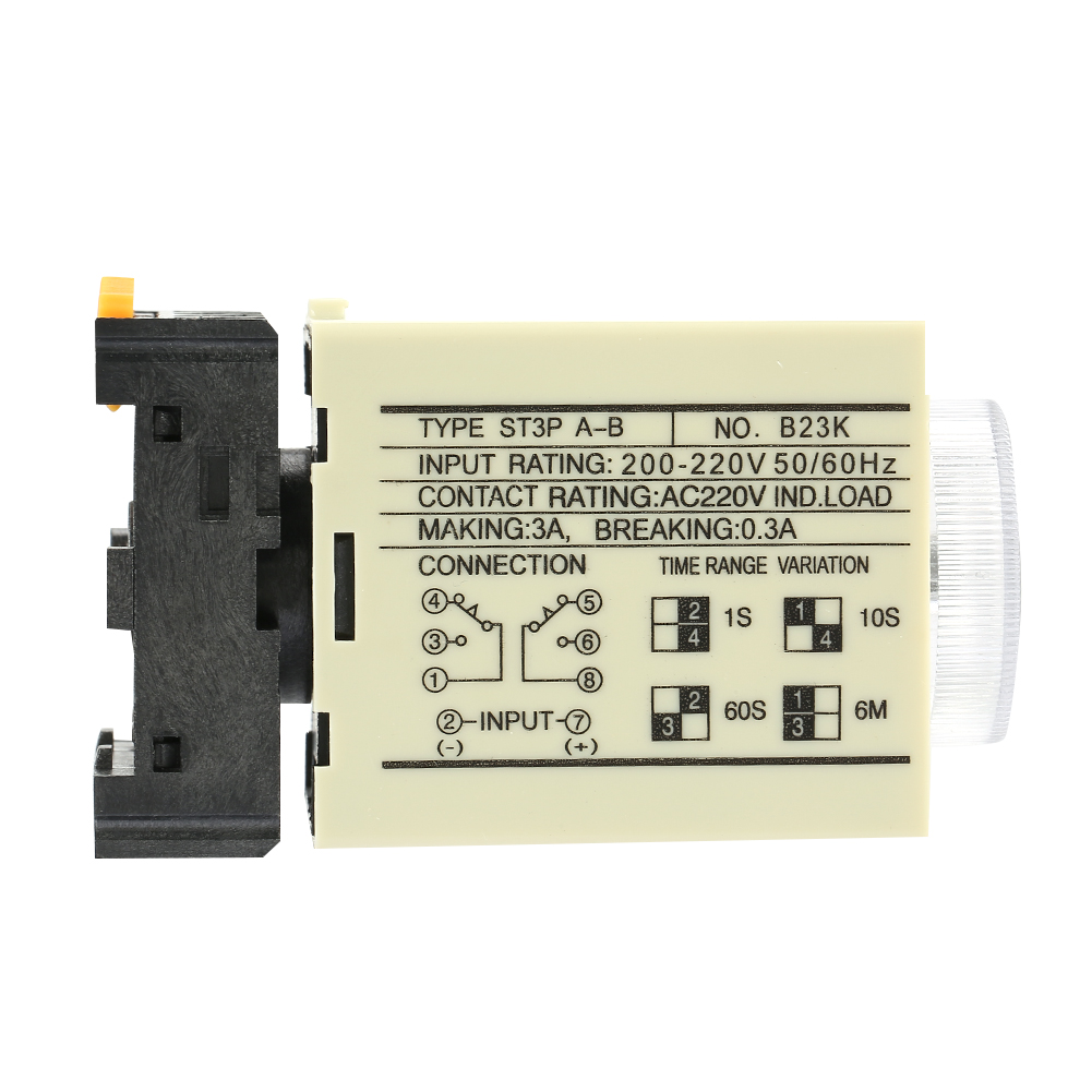 ST3PA‑B 0‑10S Power On Delay Timer Relay Knob Control Time Relay With Base KRI✈️
