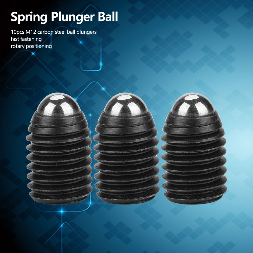 10pcs M12 Screw Thread Hex Socket Carbon Steel Ball Spring Plungers Set (M KRI✈️