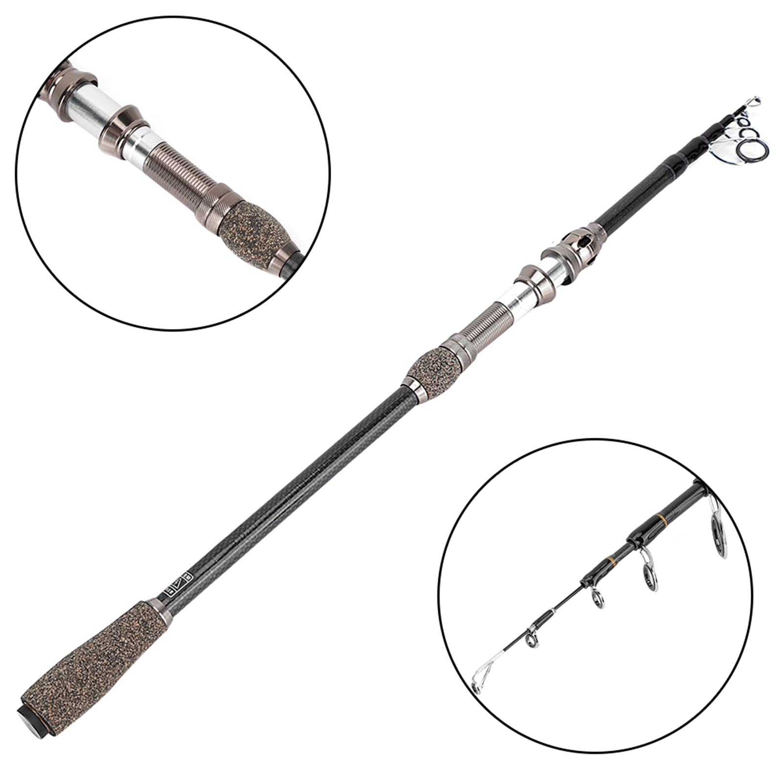 Sea Fishing Rod Short Section Carbon Fiber Stretchable Fishing Pole Lure A KRI✈️