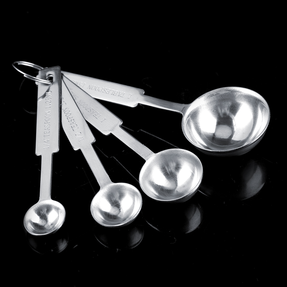 4Pcs/Set Stainless Steel Measuring Spoons Cups For Coffee Seasoning Kitche KRI✈️