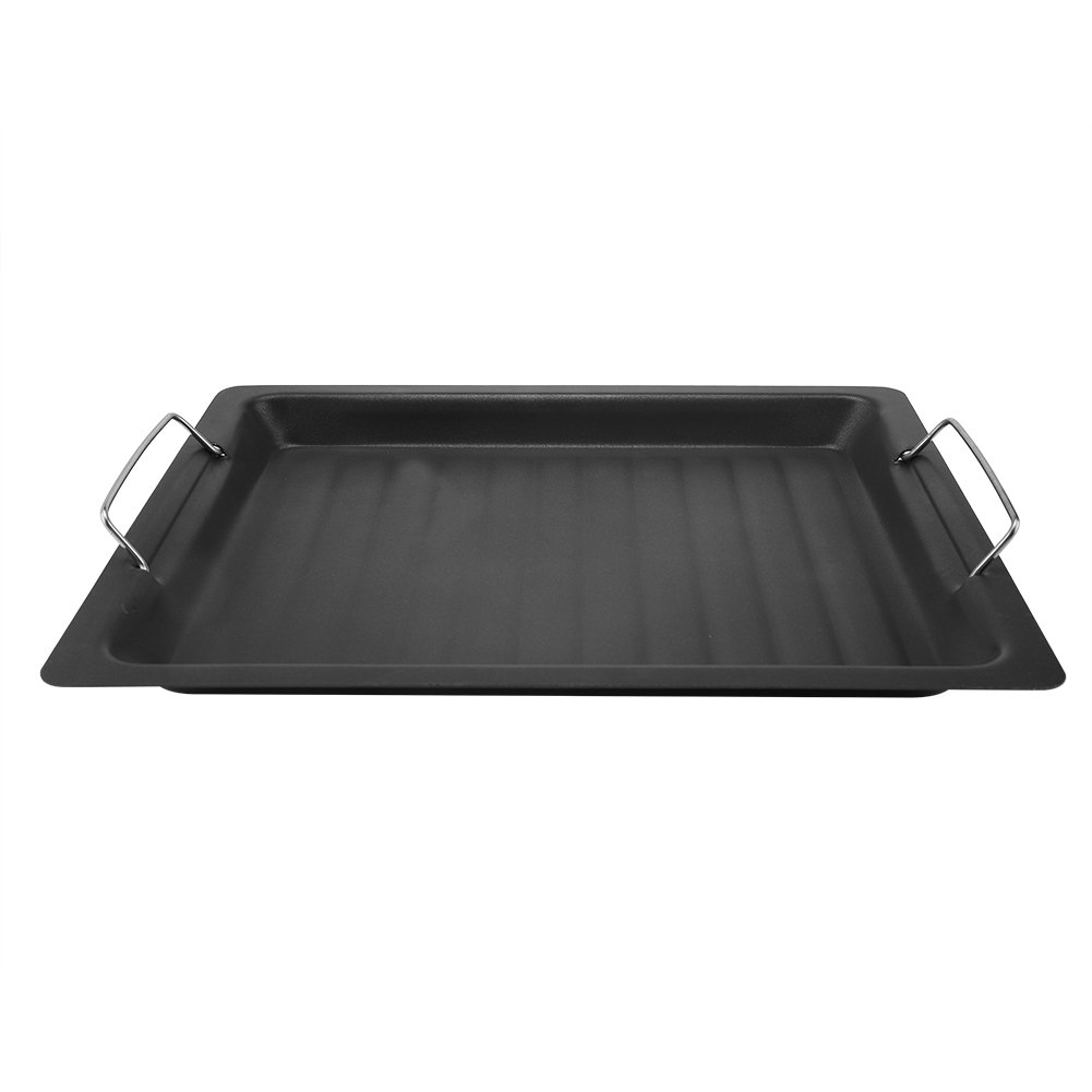 Stainless Steel NOn Sticky Barbecue Pan Frying Pot Grilling Plate Cookware KRI✈️