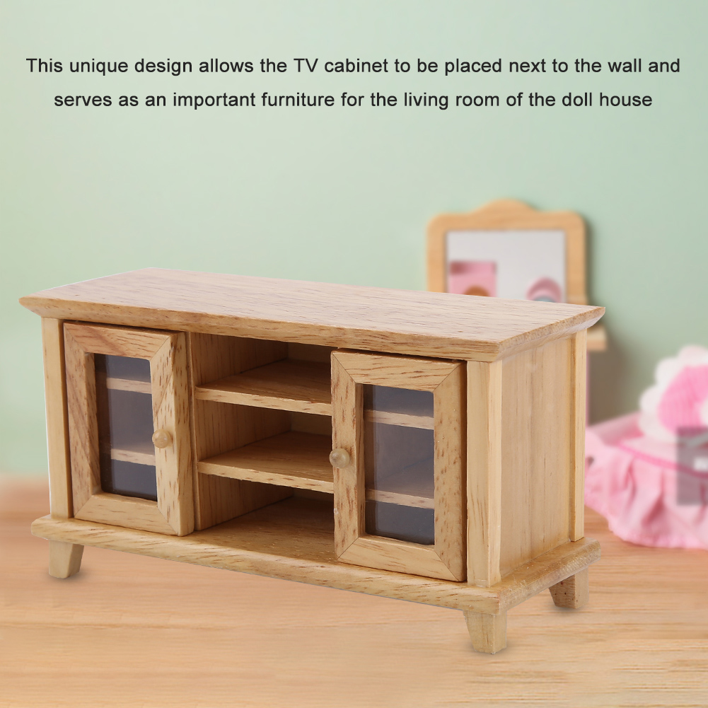 1:12 Scale Dollhouse Storage TV Cabinet Miniature Mini Wooden Furniture Ki KRI✈️
