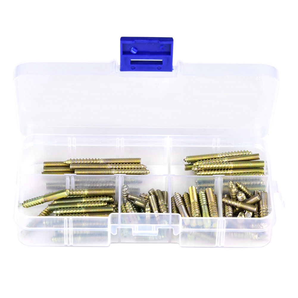 110pcs M4 Dowel Screw Woodworking Furniture Connector Double Ended Screw H KRI✈️