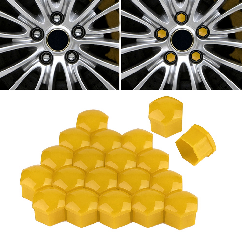 20pcs 17mm Nut Car Wheel Auto Hub Screw Protection Anti Theft Cover Cap Ye KRI✈️