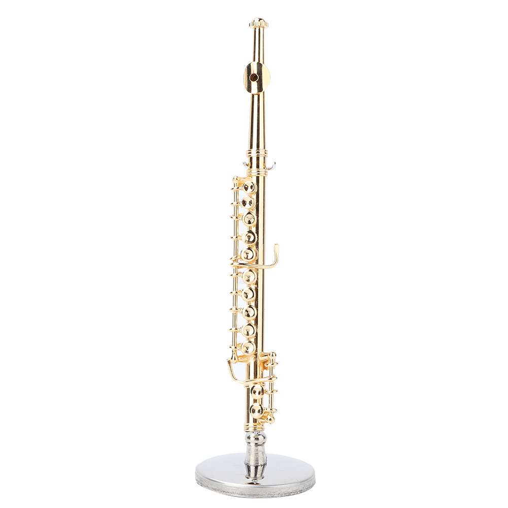 11CM Mini Gold Flute Model Musical Instrument Model Musical Gifts Home Dec KRI✈️