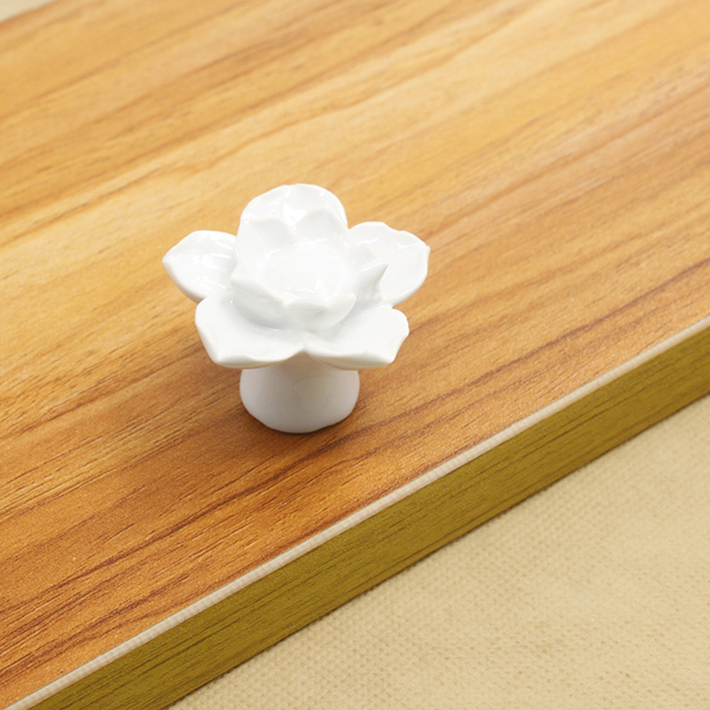 Flower Ceramic Door Knob Drawer Cupboard Wardrobe Furniture Pull Han KRI✈️