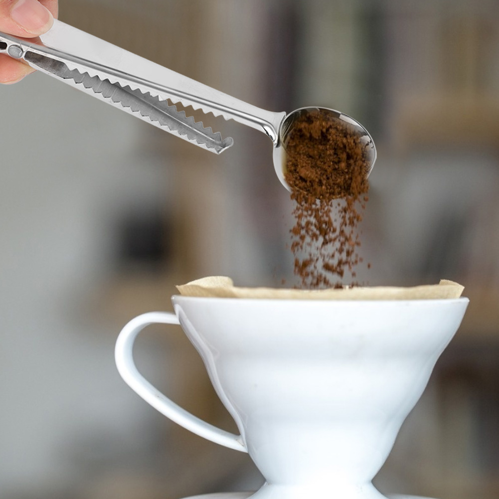 2 In 1 Stainless Steel Stirring Measuring Spoon With Sealing Clip For Kitc KRI✈️