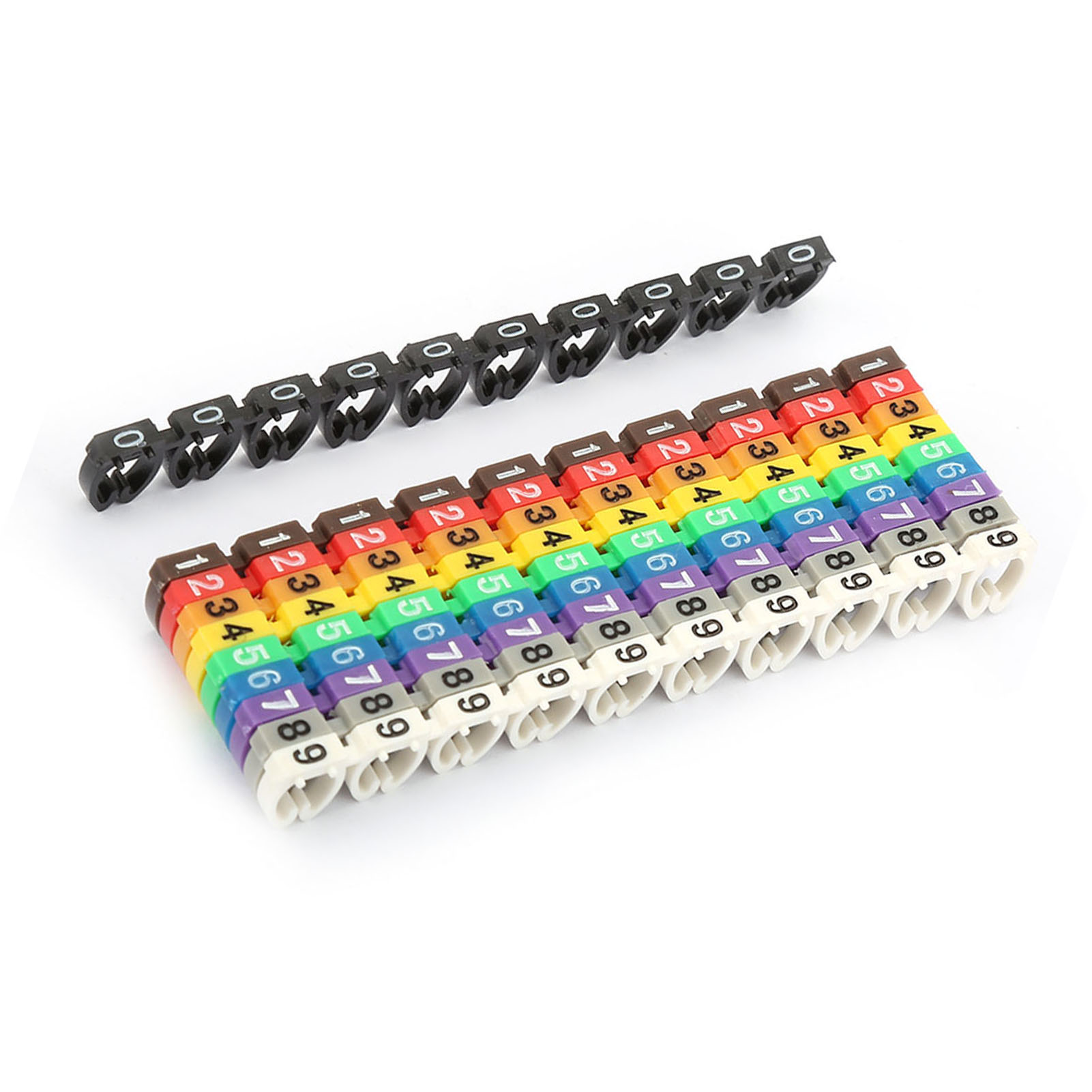 Digital Number Tube Wire Number Label Tube Cable Marker Colorful (100Pcs 6 KRI✈️