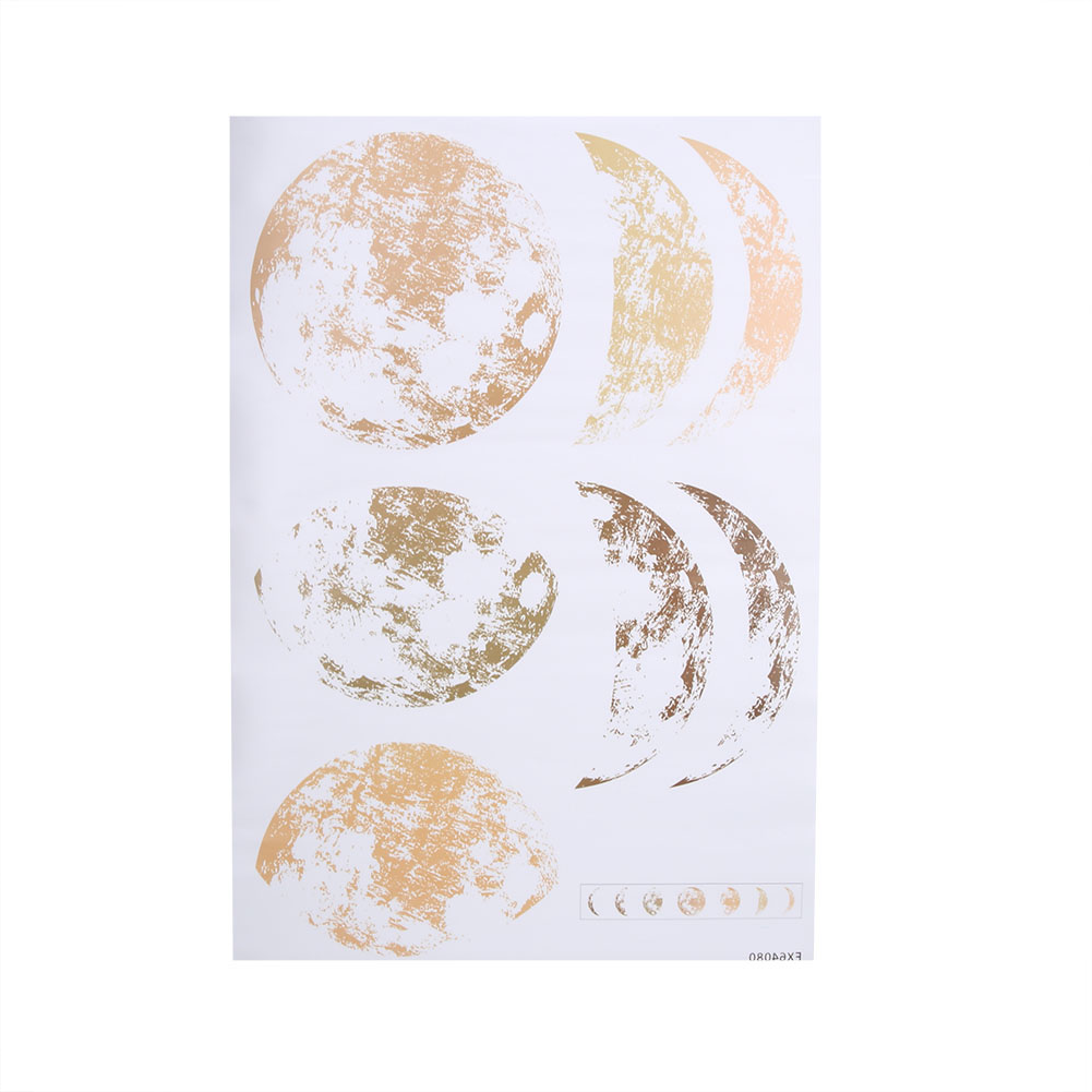 Golden Moon Phase Pattern Wall Sticker Art Decal Background Sticker For Ho KRI✈️