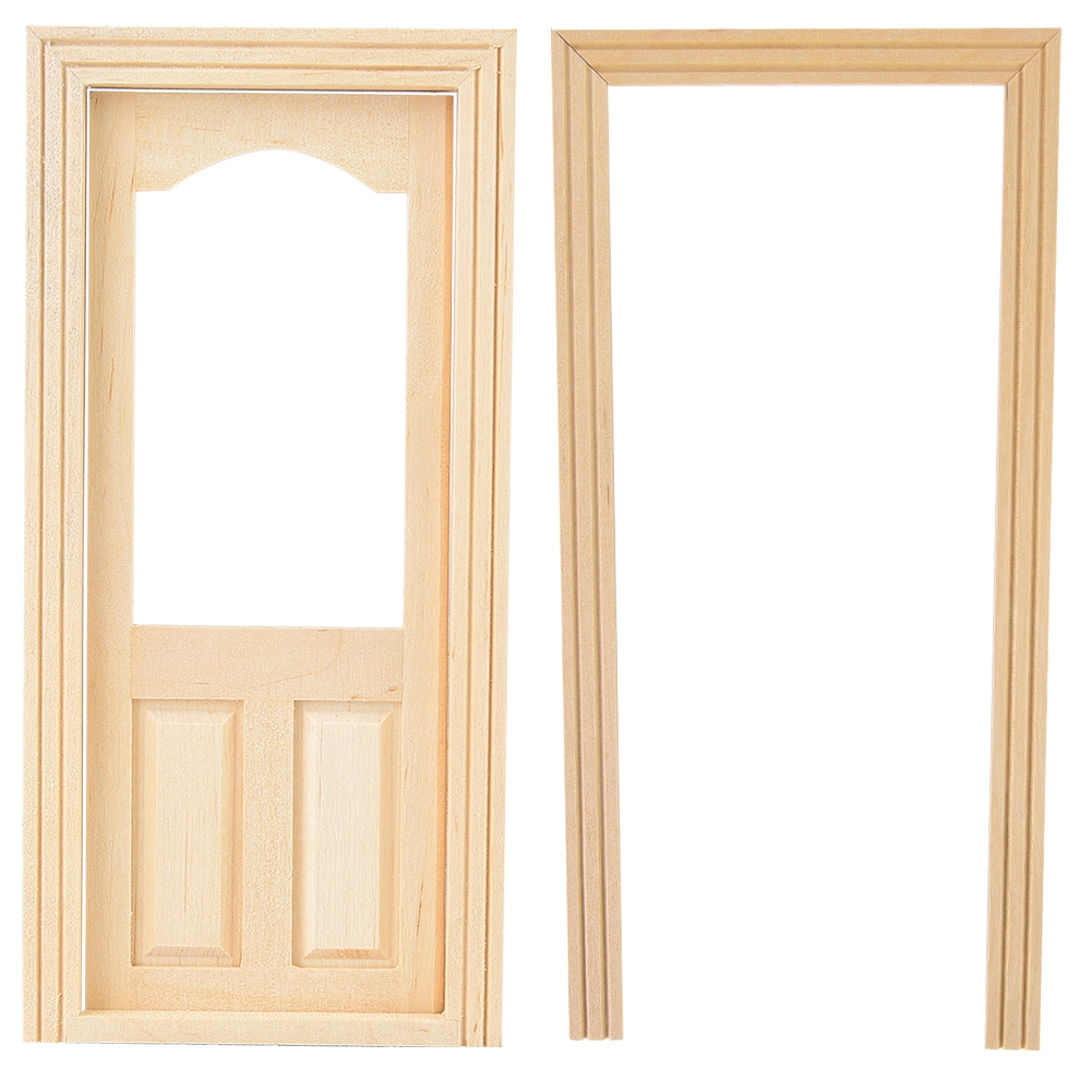 Mini Simulation Wooden DIY Door Furniture For 1:12 Doll House Accessory KRI✈️