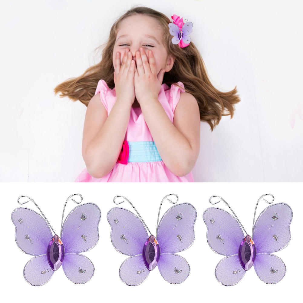30pcs Wired Mesh Glitter Butterflies With Artificial Gem DIY Handmade Craf KRI✈️