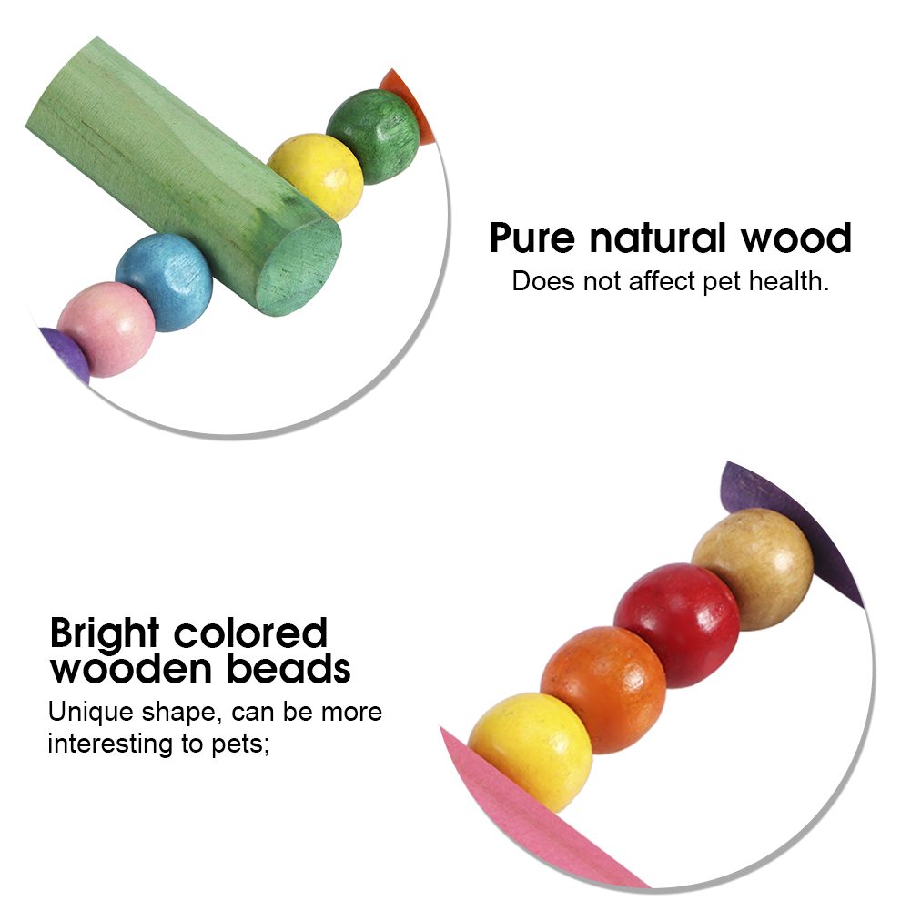 Colorful Natural Wood Beads Climbing Ladder Swing Toy Stand Bar Par KRI✈️
