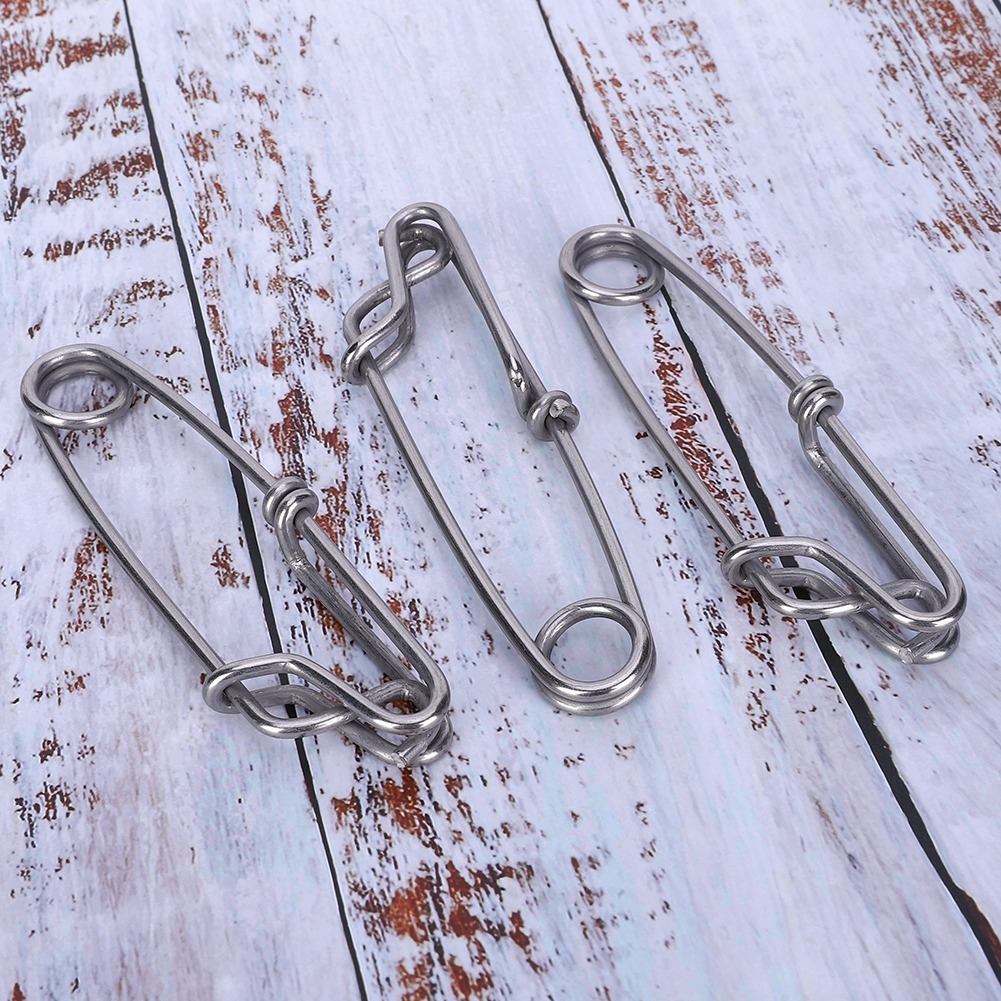 6pcs Stainless Steel Tuna Clips Longline Hangers Snap Fishing Tackle Conne KRI✈️