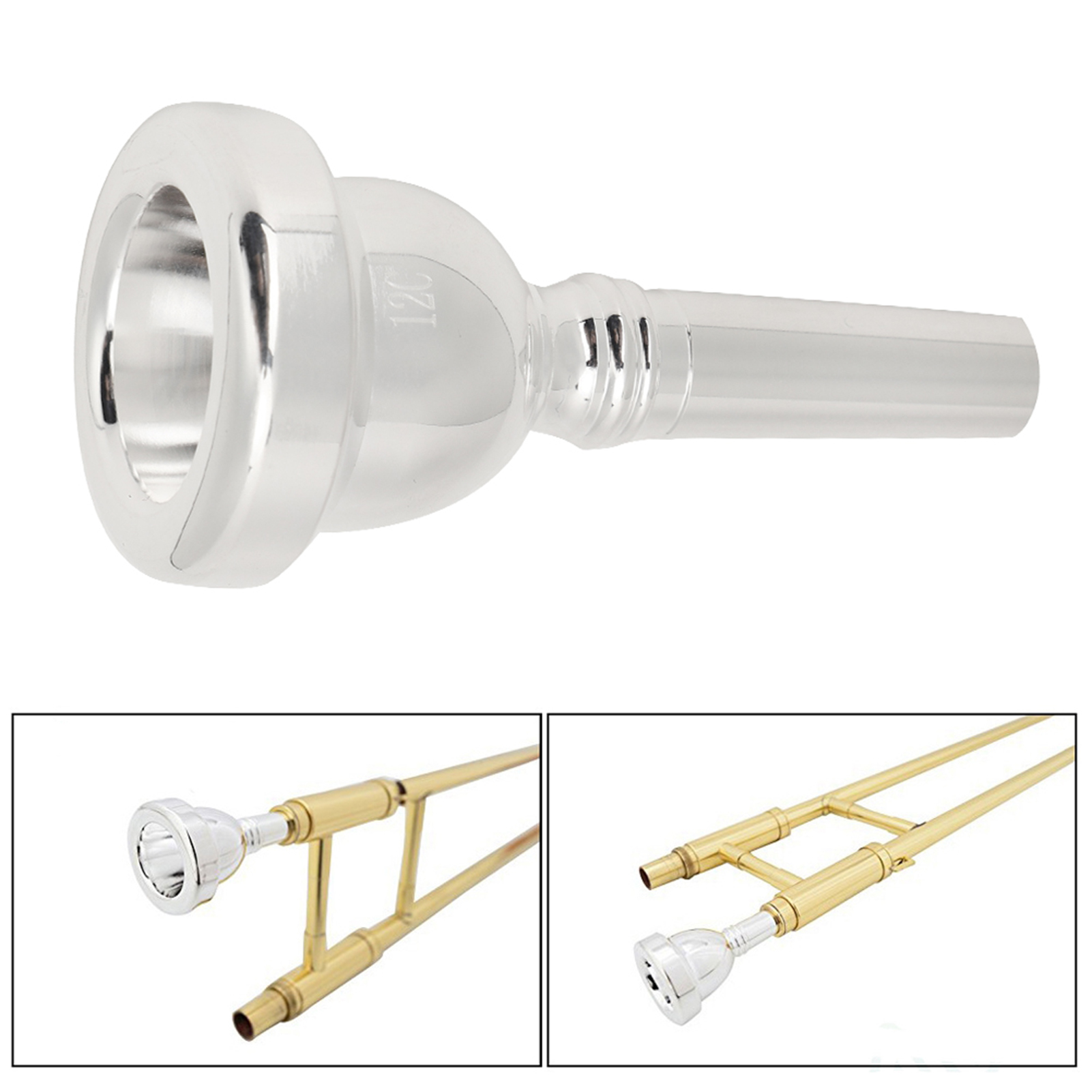 12C Alto Trombone Silver Plated Brass Mouthpiece Musical Instrument Access CX4