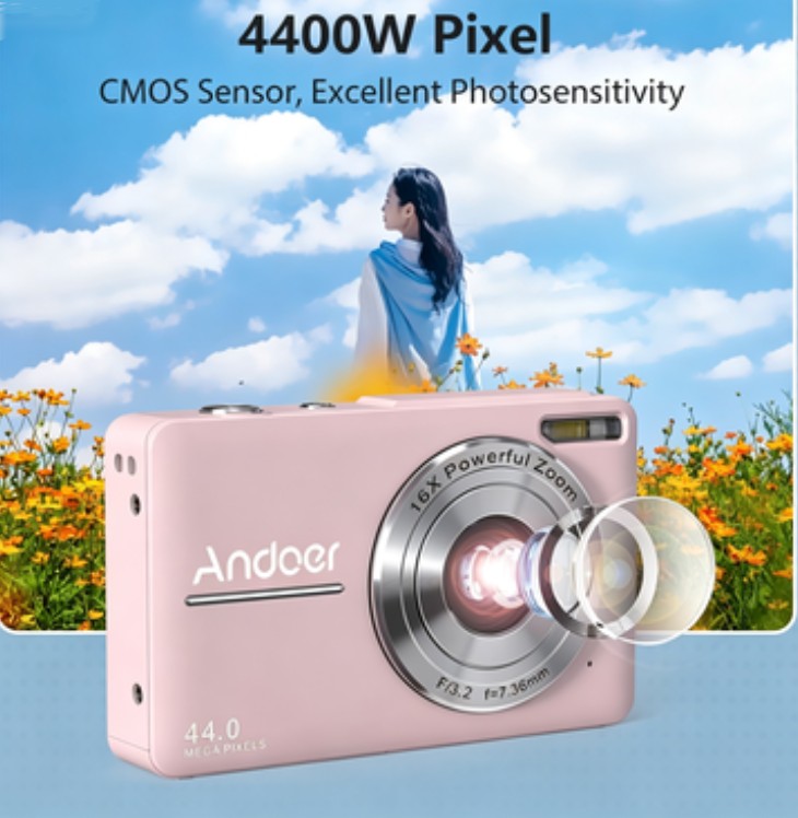Andoer 44MP Digital Camera 1080P Video 16X Zoom 2.5