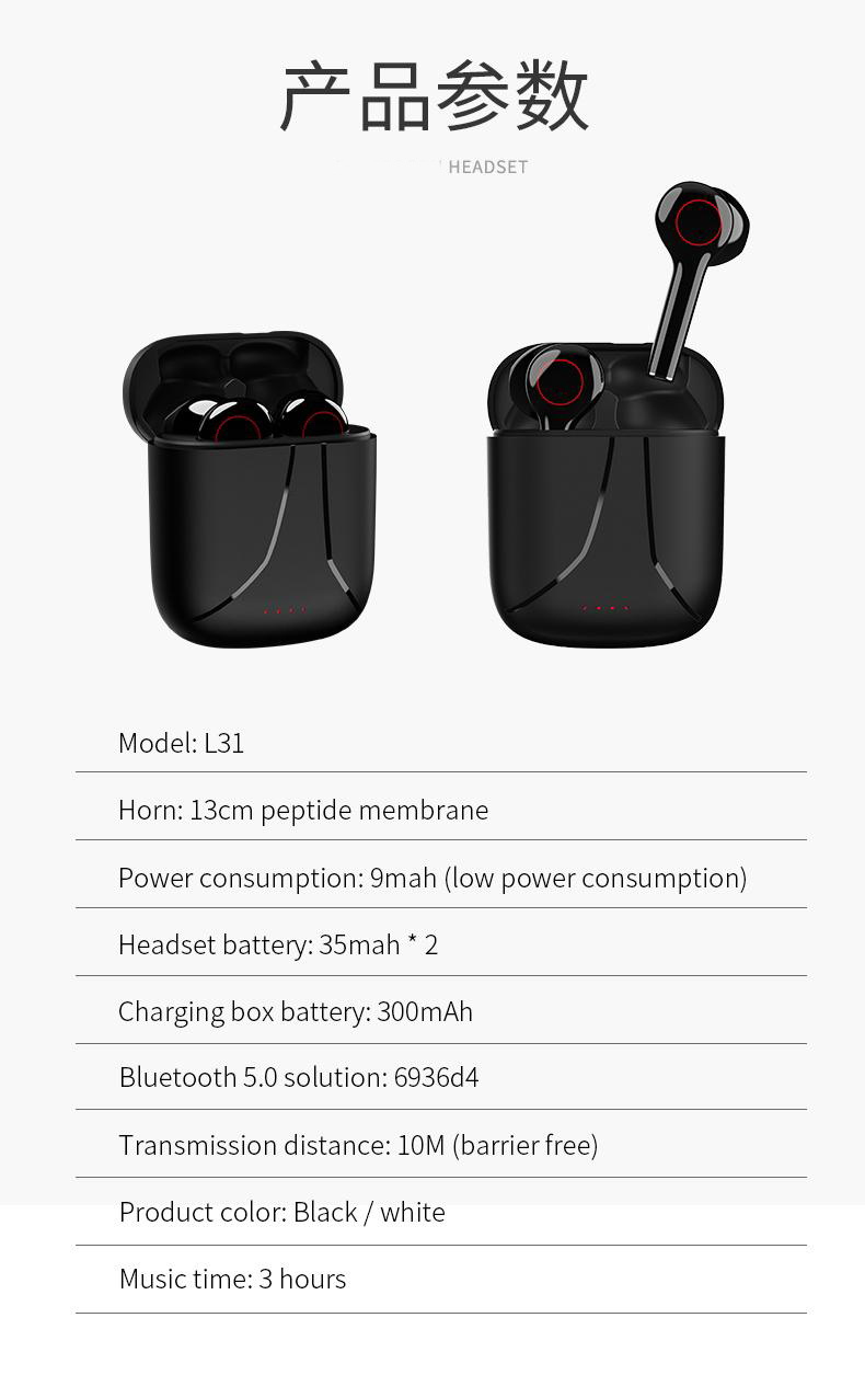 ` Earbuds 5.0 BT Kopfhörer Ultra Lange Standby-Headset Semi Style - Zdjęcie 21 z 24